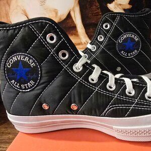 Converse Chuck 70 High Top Shoes Faux Fur Black / Blue A05609C Women's Sz 7 NEW